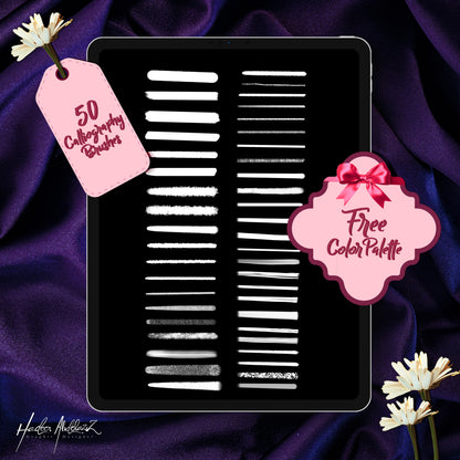 Calligraphy Drawing Lettering Brushes set for Procreate