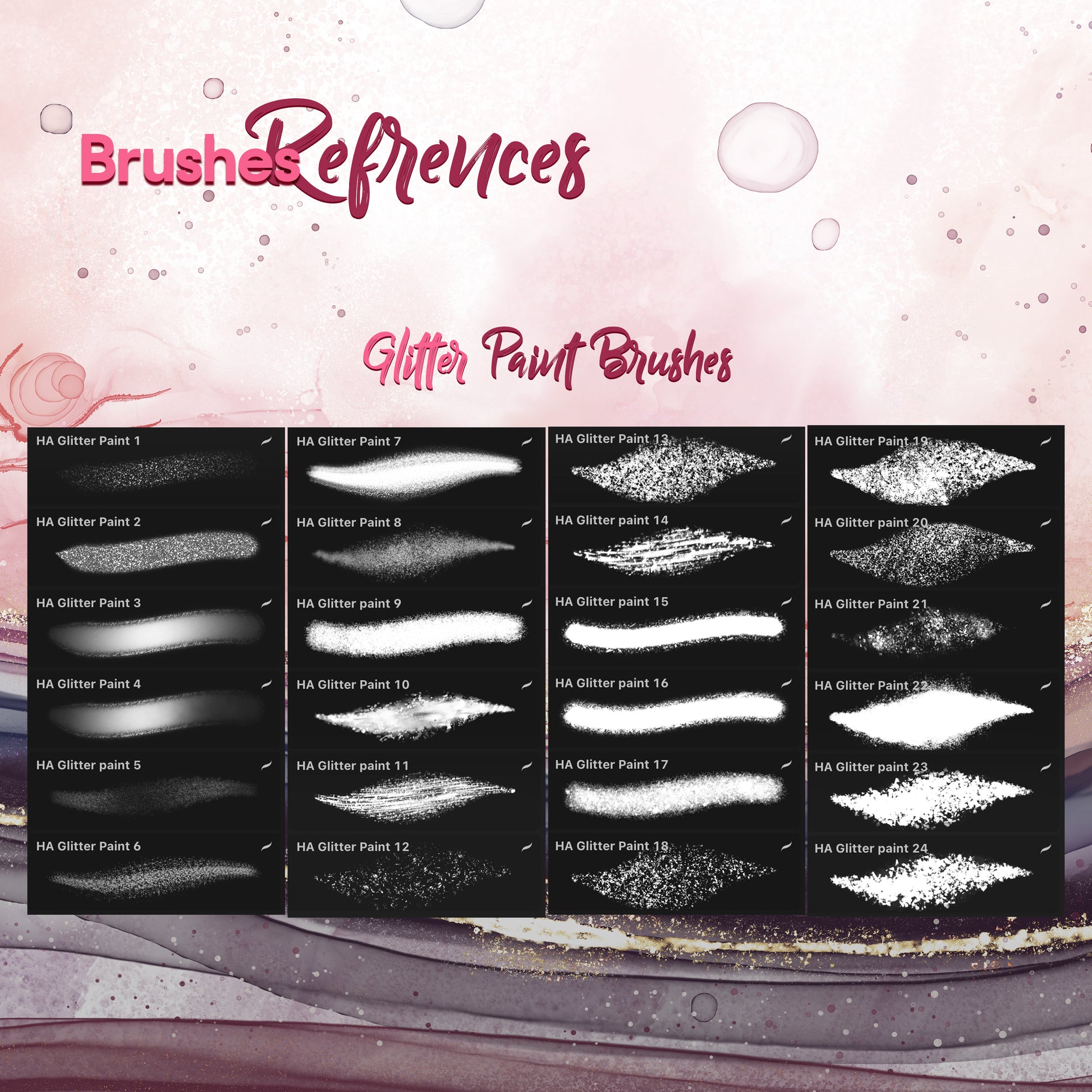 Glitter-texture-artwork-procreate-brushes-paint-stroke-luxury-callaigraphy-typography-ink-brushset