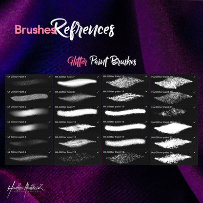 Glitter-foil-bundle-metallic-lettering-calligraphy-procreate-brushes-offer-sale-paint-shiny-texture