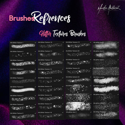 Glitter-foil-bundle-metallic-lettering-calligraphy-procreate-brushes-offer-sale-paint-shiny-texture