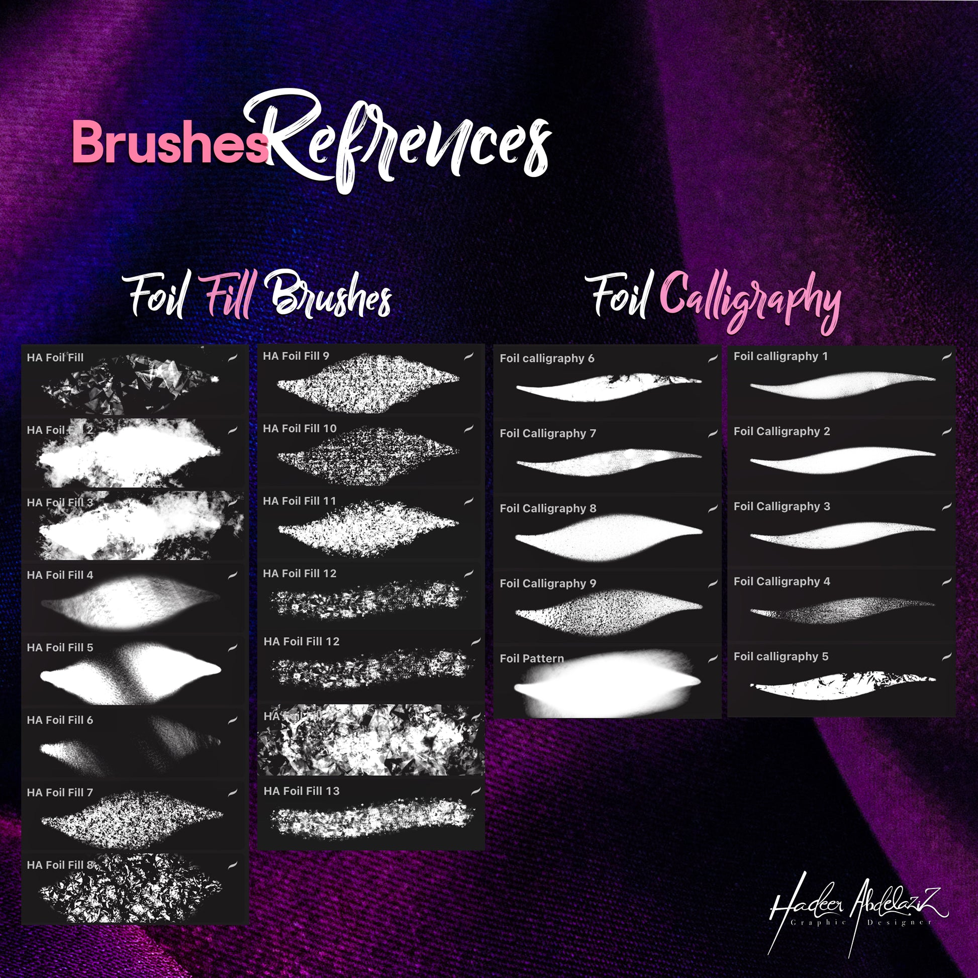 Glitter-foil-bundle-metallic-lettering-calligraphy-procreate-brushes-offer-sale-paint-shiny-texture