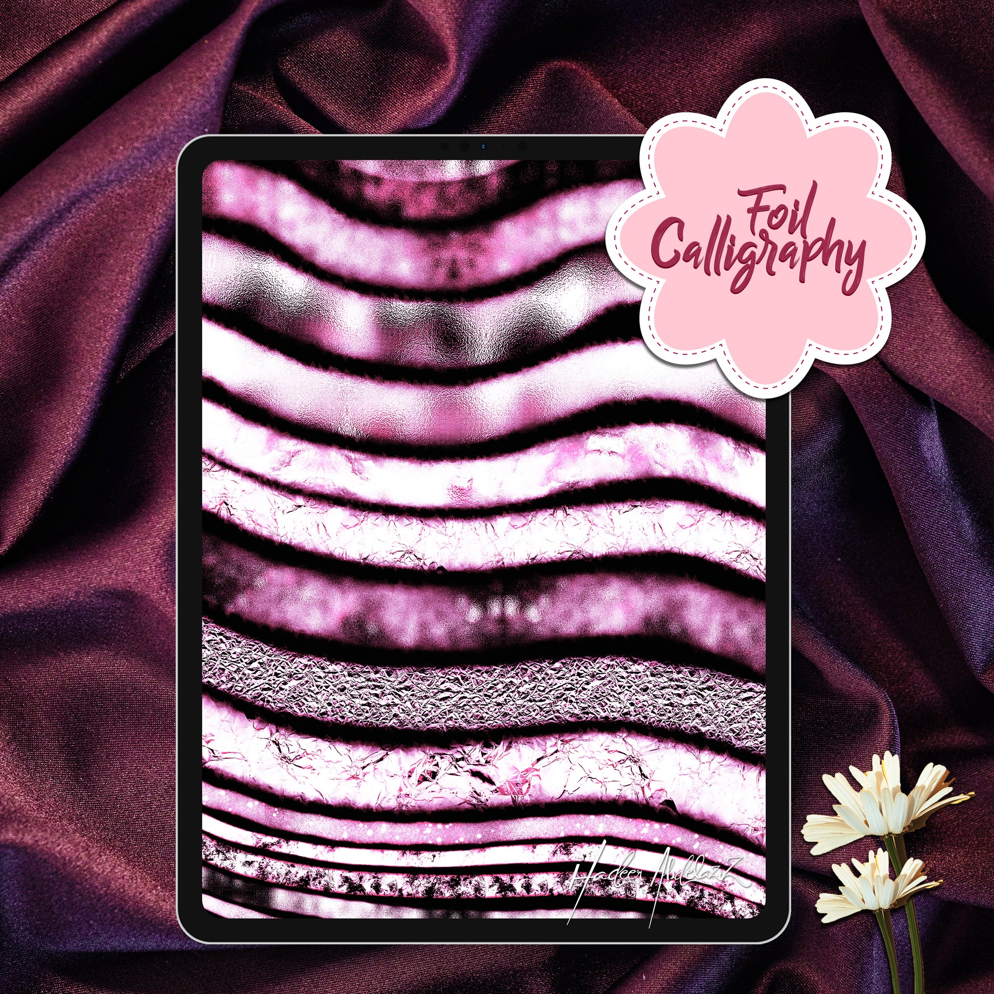 Foil-texture- lettering-typography-foil-metallic-shiny-3d-digital-art-procreate-brushes-paint-calliagraphy-artwork