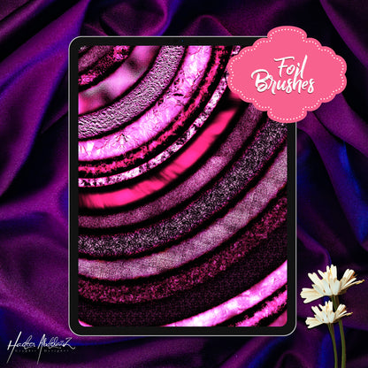 Glitter-foil-bundle-metallic-lettering-calligraphy-procreate-brushes-offer-sale-paint-shiny-texture