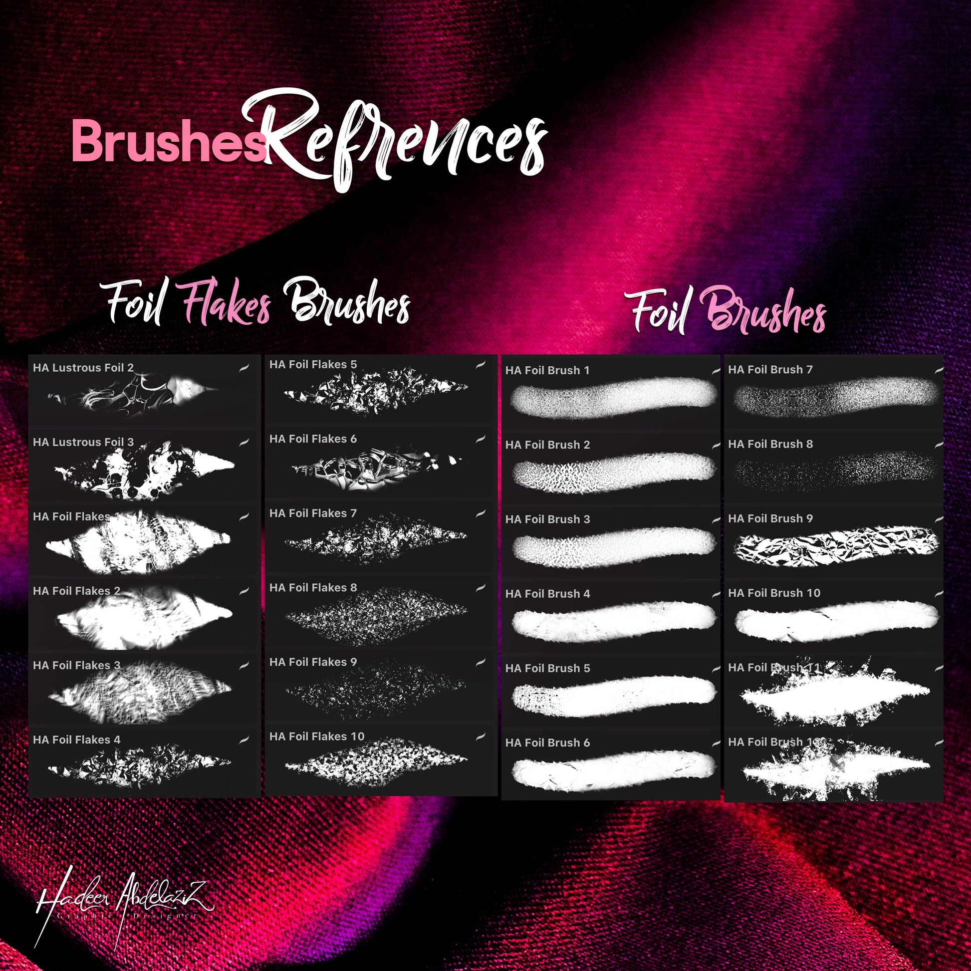 Glitter-foil-bundle-metallic-lettering-calligraphy-procreate-brushes-offer-sale-paint-shiny-texture