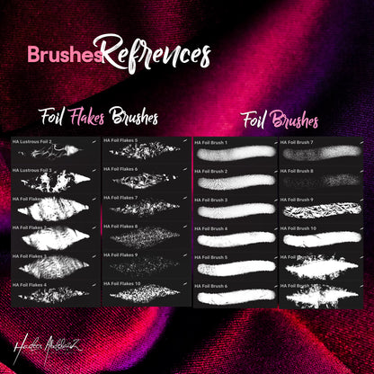 Glitter-foil-bundle-metallic-lettering-calligraphy-procreate-brushes-offer-sale-paint-shiny-texture