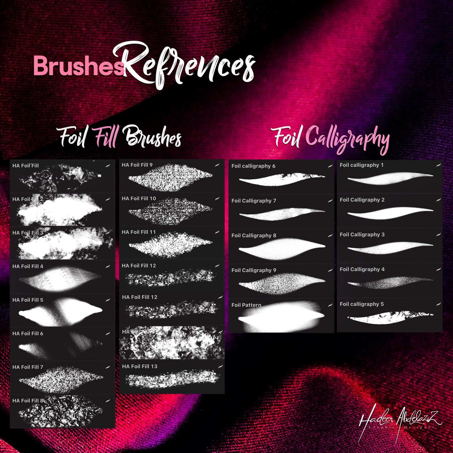 Glitter-foil-bundle-metallic-lettering-calligraphy-procreate-brushes-offer-sale-paint-shiny-texture