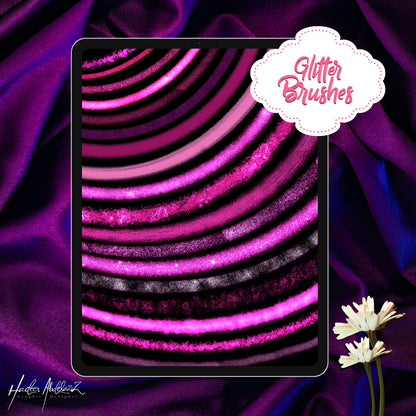 Glitter-foil-bundle-metallic-lettering-calligraphy-procreate-brushes-offer-sale-paint-shiny-texture