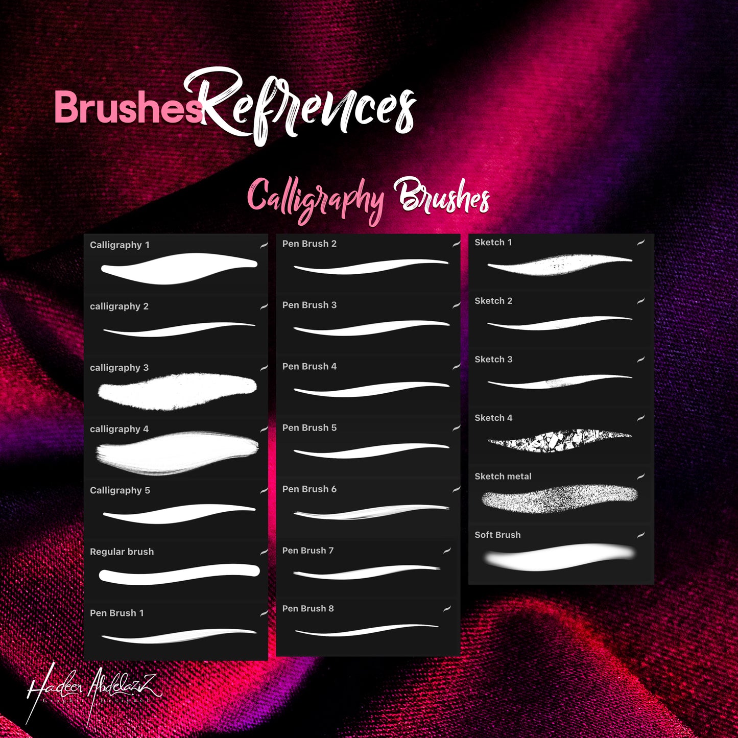 Glitter-foil-bundle-metallic-lettering-calligraphy-procreate-brushes-offer-sale-paint-shiny-texture