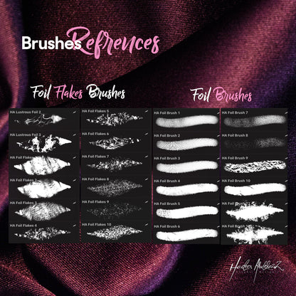 Foil-texture- lettering-typography-foil-metallic-shiny-3d-digital-art-procreate-brushes-paint-calliagraphy-artwork