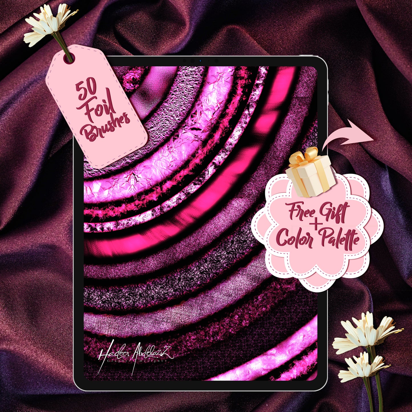 Foil-texture- lettering-typography-foil-metallic-shiny-3d-digital-art-procreate-brushes-paint-calliagraphy-artwork